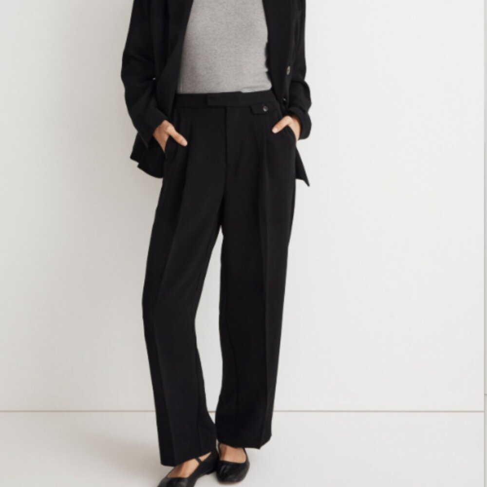Madewell The Rosedale High-Rise Straight Pant in Crepe